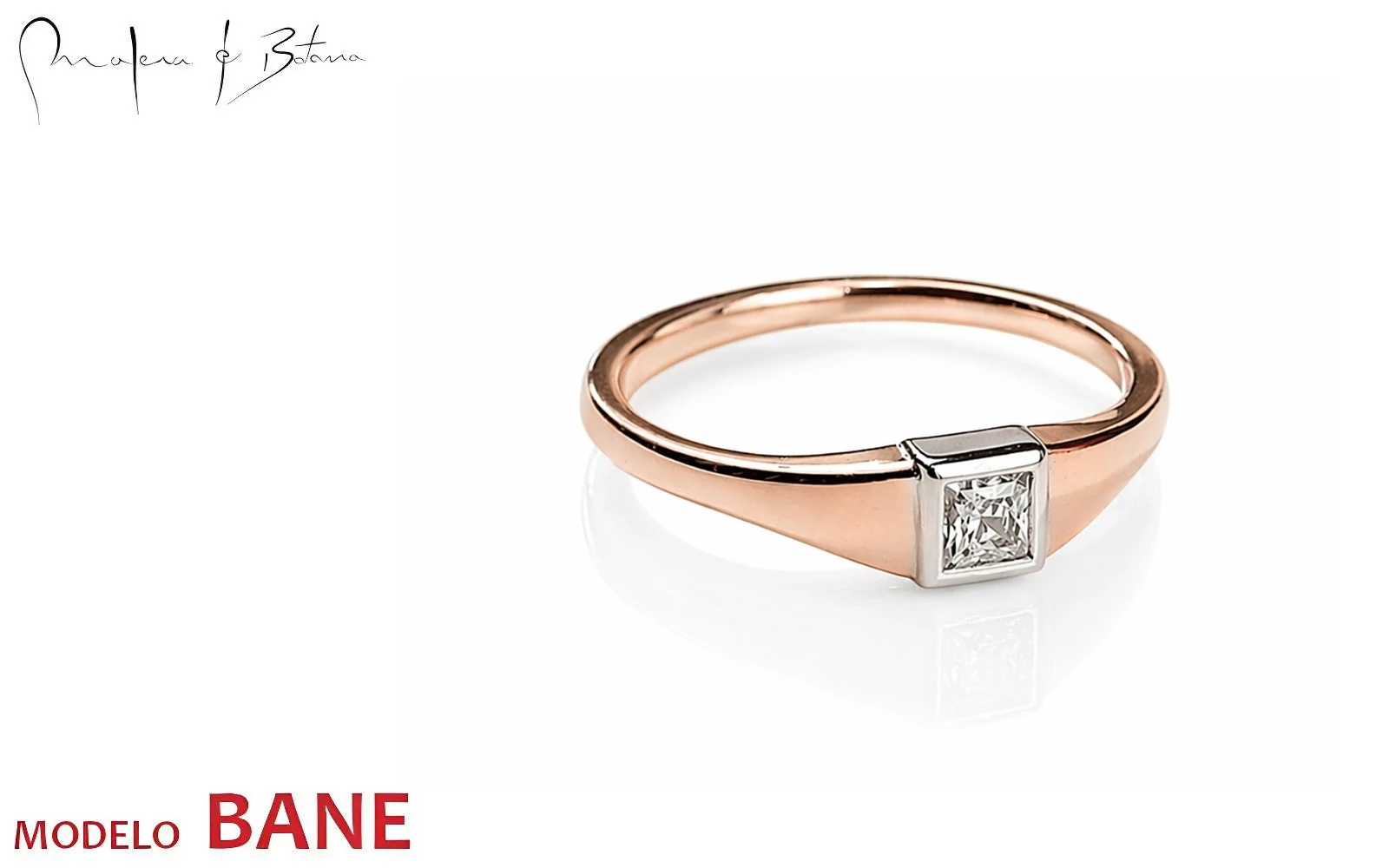 Anillo de compromiso modelo Bane en oro amarillo 18k, joyería en Quito Ecuador