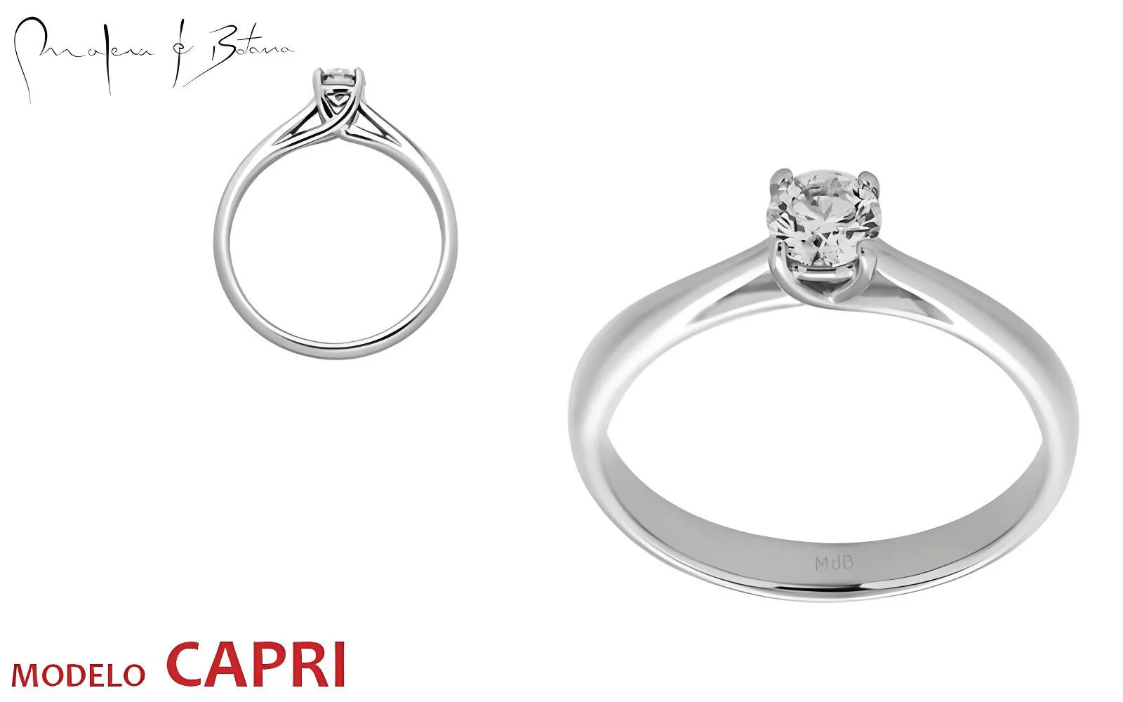 Anillo de compromiso Capri oro blanco 18k diseño celta entrelazado con diamante, Quito