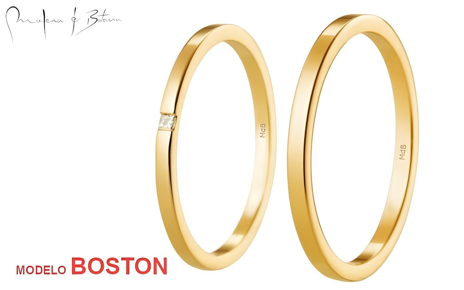 anillos de matrimonio  modelo boston